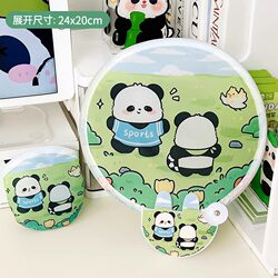 Cute Portable Panda Folding Fan Summer Folding Fan Pocket Hand Fan Children's Portable Small Round Fan