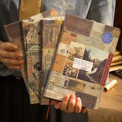 Creative Retro Notebook with Colorful Illustrations, Ins-Style A5 Journal, Student Literary and Artistic Exquisite Diary