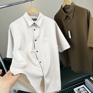 
Daily single cow goods! Couples can wear! Foreign trade men's clothing for summer cool breathable elastic casual short-sleeved shirt jacket