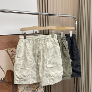 
Look online! Camouflage printing! Foreign trade men's summer elastic waist loose casual trousers work shorts