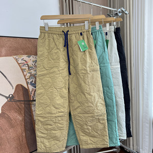 
A pair for winter! Same style for men and women! Foreign trade men's winter outdoor water-repellent sports quilted warm casual pants