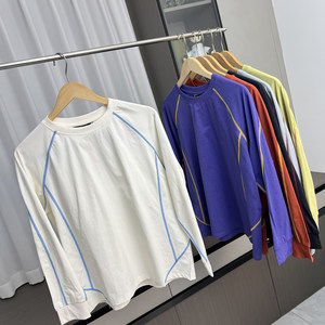 
Outdoor sports! Sun protection and cool feeling! Foreign trade men's clothing, spring and summer quick-drying breathable splicing casual round neck long-sleeved T-shirt