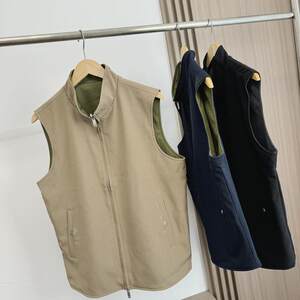 
Italian high-end luxury product! Reversible for business and leisure! Autumn and winter men's foreign trade stand-up collar vest and versatile vest