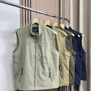 
Mountain outdoor! Breathable mesh inside! Spring and summer men's foreign trade sports fishing stand collar vest mountaineering vest