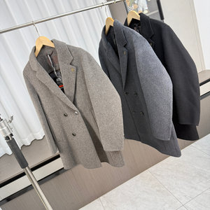 
Sheep wool + goose down lining! Offline 4k+! Autumn and winter men’s foreign trade mid-length warm high-end woolen coat