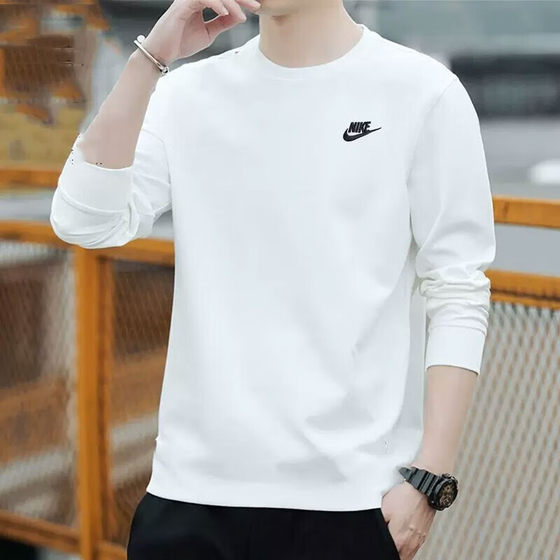 
Nike Nike genuine long-sleeved T-shirt men's pure cotton white loose sportswear new casual jacket thin sweatshirt