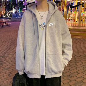 
Gray coat Nike Nike knitted cotton casual top men's jacket pullover new sportswear FN3885