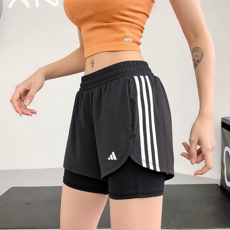 Шорты Adidas женские летние новые спортивные тканые дышащие быстросохнущие брюки «два в одном» с защитой от воздействия окружающей среды — быстросохну