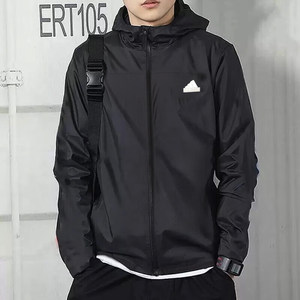 
Adidas Jacket Summer New Thin Jacket Skin Hooded Men's Woven Windproof Jacket Men's FL6964