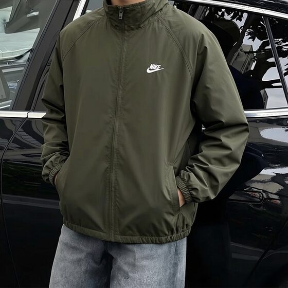 
Nike Nike spring new stand collar jacket men's sports jacket embroidered logo top thin windproof casual wear