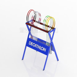 Badminton Racket Display Stand for Store Use, Commercial Lacquered Children's Tennis Racket Floor-Standing Island Stand, Sports Equipment Display Rack