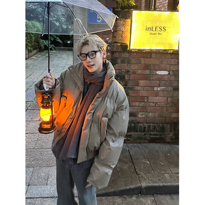 
NECOYEP 2025 Autumn and Winter American Retro Stand Collar Thickened Warm Jacket Couple Cotton Clothes Men's Bread Clothes