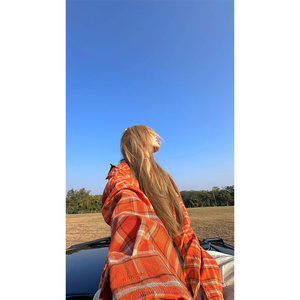 NECOYEP original homemade 2025 spring new American plaid long-sleeved shirt for men and women loose casual jacket
