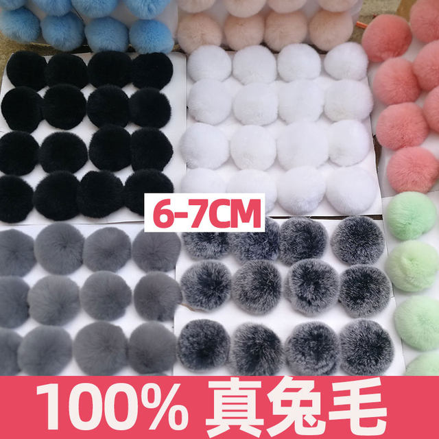 Real Otter Rabbit Hair Ball Rabbit Pot Ball Accessories Decoration Sweater Clothing Rabbit Tail Pot Ball Hair Ball