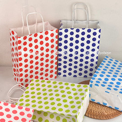 Cute High-Looking Polka Dot Gift Bag Paper Bag ins Candy Kraft Paper Gift Handbag Paper Gift Packaging Bag