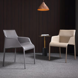 Modern simple saddle leather dining chair for home use