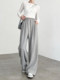 Gray wide-leg pants for women in spring and autumn 2025 new high-waist draping loose lazy style sports and casual straight sleeves
