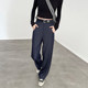 High-end wide-leg jeans for women 2025 new spring and autumn high waist draping slimming loose casual narrow version straight pants
