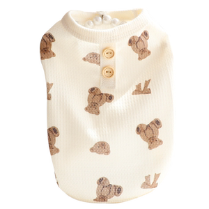
Dog clothes spring and summer thin cat princess vest T cartoon bear cute small dog Teddy pet 4684