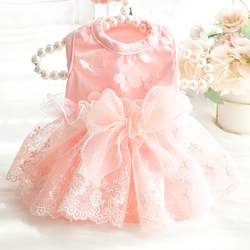 Dog Clothes Spring and Summer Single-Layer Cat Princess Dress Three-Dimensional Flower Tutu Skirt Small Dog Teddy Pet 3464