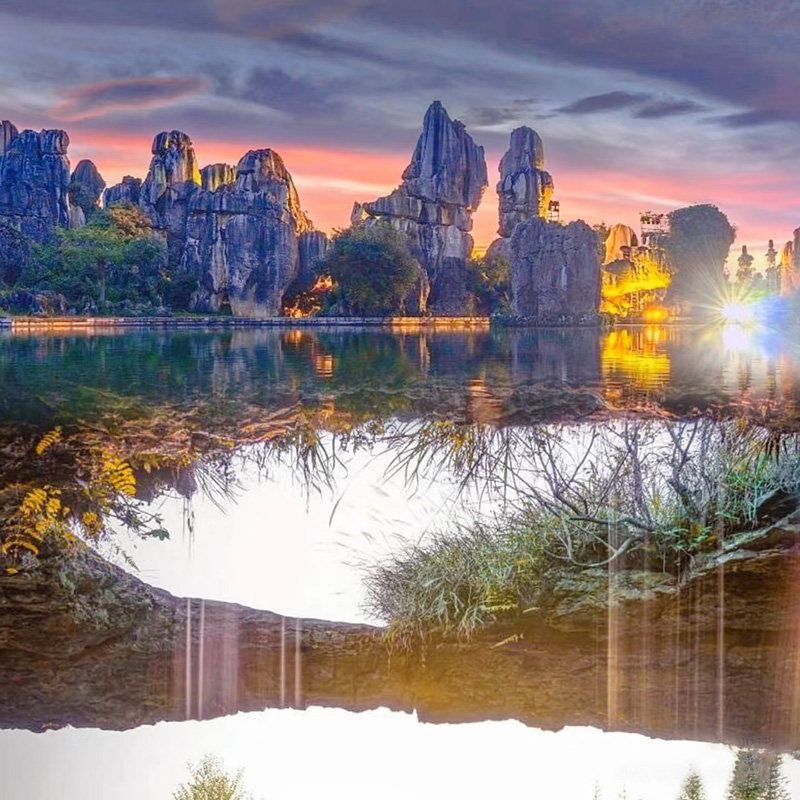 云南旅游昆明石林九乡/抚仙湖一日游纯玩团石林门票 特色中餐