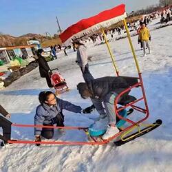 New Adult Rickshaw Sleds, Ice Dragon Boats, Ice and Snow Amusement Equipment, Children's Snowmobiles, Ice Skating Vehicles