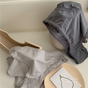 FUN HAOWAN girl low waist summer thin smooth milk silk triangle ice silk pure color lace pants female