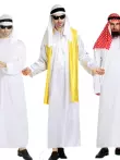 Quần áo Ả Rập Dubai Trung Đông ông trùm áo choàng sinh nhật ngộ nghĩnh Internet nổi tiếng Douyin siêu dày dây chuyền đạo cụ