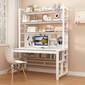 Desk bookshelf integrated desk creative computer desk with hole board writing desk office desk student home desktop desk