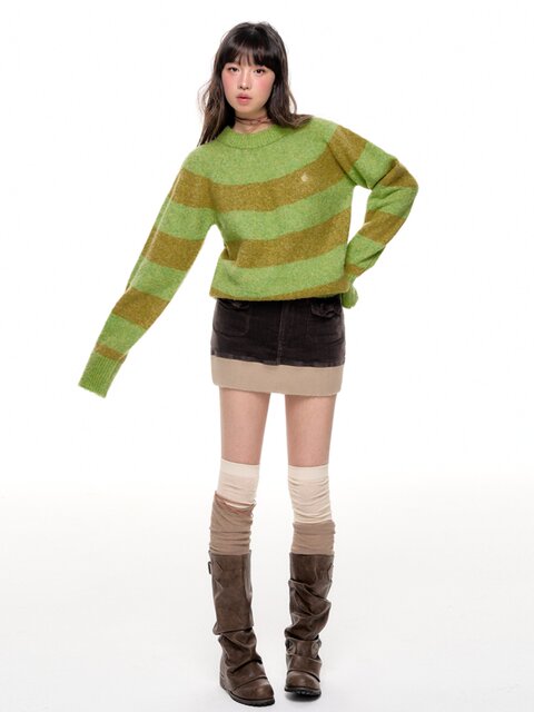 NECY old corduroy threaded grinding short skirt retro skirt American short skirt A-line autumn and winter style
