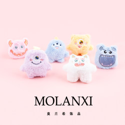 Quirky Little Monster Hair Clip for Girls, Ugly-Cute Cartoon Adorable Hairpin, Full-Edge Clip, Plush Doll, Autumn and Winter Hair Accessory