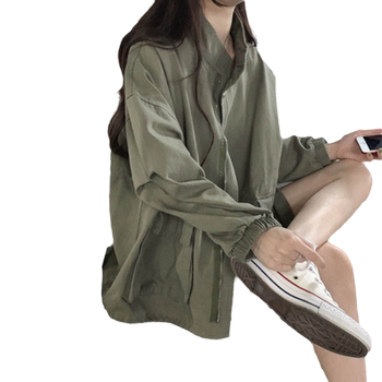 
Retro Hong Kong style military green work jacket for women 2025 spring