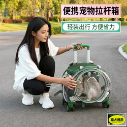 Pet Travel Carrier, Stylish Trolley Box for Cats and Dogs, Portable Airline Crate, Panoramic Transparent Breathable Backpack, Bubble Bag