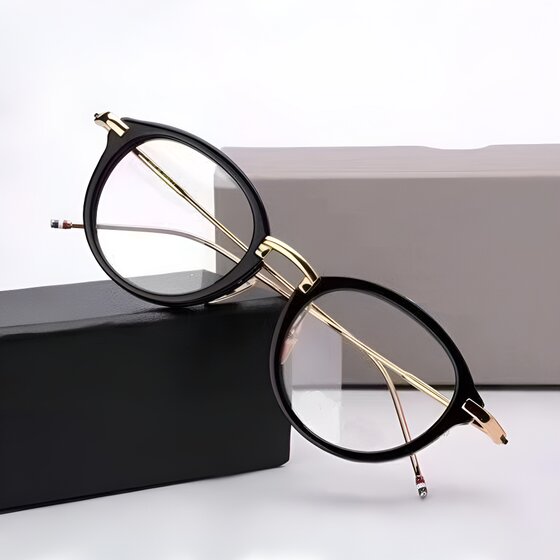 
TB011 retro round frame trendy men's and women's optical glasses frame with finished myopia anti-computer radiation glasses frame