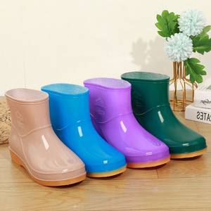 Rainwood Women's Waterproof Waterproof Shoes Dick Rain Boots Adult Gel Shoes Kitchen Holding Half Barrels of Half Barrel Shoes Middle Tube Short Tube
