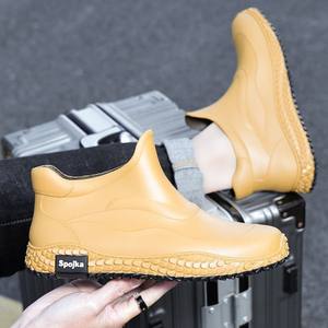 
2025 new men's rain boots, anti-slip waterproof short tube rain boots, takeaway rider rubber shoes, kitchen work outside water shoes