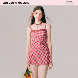 
Xu Susu 2025 new high-end conservative fat girl's flesh-covering blouse for hot spring one-piece swimsuit for women