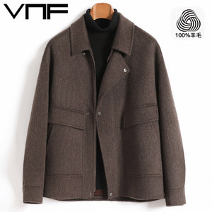 
Autumn and winter new double-sided woolen coat jacket for men cashmere-free short fashion pure wool youth loose woolen jacket