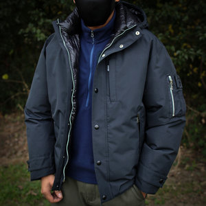 
Italian style 700 fill 3M Thinsulate warm velvet filled slightly wide thickened windproof and water repellent men's cotton coat