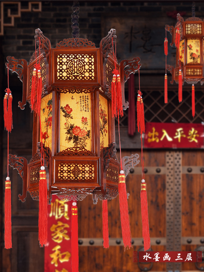 Hisaki Hanada 無垢材宮灯 - 中国風、51-80cm
