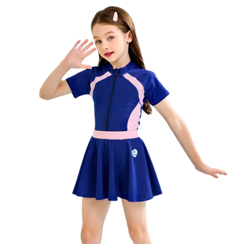 Conjusational skirt -type flat -angle professional training children's swimsuit