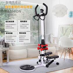 Lazy Person's Weight Loss Stepper, Home Waist Twisting Machine with Phone Holder, Silent Rehabilitation Training Resistance Machine, Home Use with Pull Rope and Floor Mat