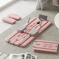 Adjustable Resistance Abdominal Wheel Board Fitness Leg Machine for Home Exercise Pilates Silent Automatic Rebound Skiing Foldable