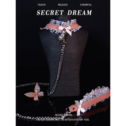 Fantasy'Surprise' Lace Bell Collar Leather Puppy Leash Niche Design K9 Collar