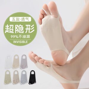 
Two-toed socks for women in summer with high heels shallow-mouth invisible socks ice silk cool toe socks ultra-thin style without heeling socks