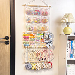 Children's Hair Accessory Storage Organizer Wall-Mounted Jewelry Rack Multifunctional Girls' Hair Ties, Rubber Bands, Hair Clips, Headbands Hanging Bag