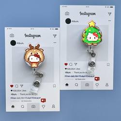 Kt Christmas Nurse Badge Clip Retractable Badge Holder Work Badge School Card Badge Clip