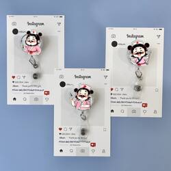 Cartoon Working Nurse Girl Retractable Badge Holder Medical Nurse Cute Card Holder Badge Lanyard Work Id Card