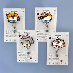 New Style Retractable Card Holder with Snap Buckle, Elastic Retractable Clip, Medical Badge, Work Badge, Factory Badge Card Holder, Transparent