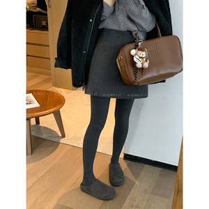 Love Devil Fish Gray Fashionable Straight Skirt Women's 2025 Winter New High Waist Slimming Temperament Short Skirt